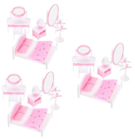 TOYANDONA 3sätze Miniaturmöbel Set Für Teiliges Schlafzimmer Spielzeug Für Miniaturprojekte Kreative Rollenspiele