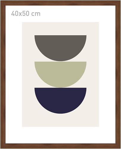 accent by nielsen Holz Bilderrahmen Velino, 40 x 50 cm, Dunkelbraun | Holz (MDF) Posterrahmen im Hoch- & Querformat zum Aufhängen Dunkelbraun matt Echtglas