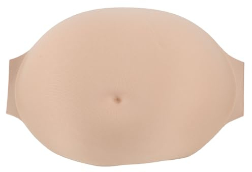 Srliya Faux Ventre de Grossesse, Costume de Ventre de Femme Enceinte, Mousse à Mémoire de Forme, Boucle à Crochet Réaliste, Bosse de Ventre Artificielle Respirante pour les Fêtes, (8-10