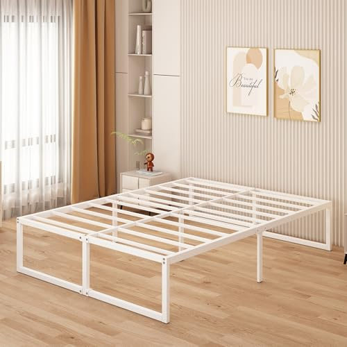 Yicensen Metallbett 120x190 cm Doppelbettgestell mit Stahllattenstütze