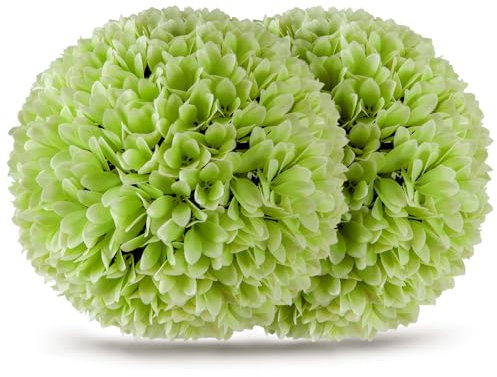 COSTWAY Set di 2 Piante Finte Sfera di Bosso 28 cm per Vaso, Palla di Topiarie Sintetica in PE da Giardino, Piante Artificiali Decorative Arredamento da Interno ed Esterno (Verde)