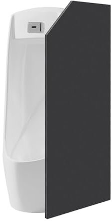 Cloison murale pour urinoir - Toilettes pour homme - Cloison d'urinoir WC - Brise-vue - Paroi pubienne pour homme - Angle incliné - 40 x 90 cm (noir)