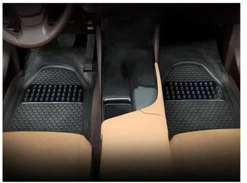 MFTGRS Auto Universelle Ganzjahres Autofußmatten Aus Gummi wasserdichte Autoteppichmatten Fahrzeuginnenraum Bodenschutzmatten Für Autos Zubehör(2 Stück Haupt-Copilot)