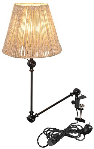 FSLiving Retro Klemmleuchte,1 Packung Leselampe mit 2,5 m Kabel, Dimmbar Nachttischlampe,Augenpflege Schreibtischlampe für Büro Heimgebrauch, E27 Lampenhalterung TD0755