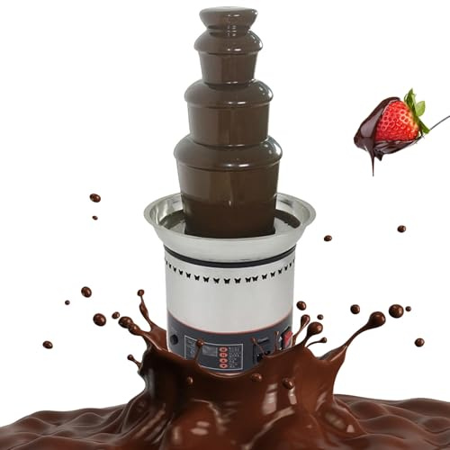 Elektrischer Schokoladenfondue-Brunnen Edelstahl Mehrstöckige Heiße Schokolade Schmelzgerät für Partys, Hochzeiten, Geburtstage