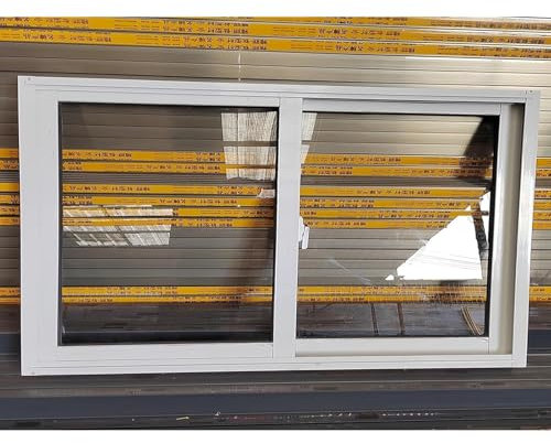 CYHTYM Finestra Scorrevole Finestra Scorrevole Orizzontale con Serratura, Sostituzione finestre seminterrato, Dotata di Vetro temperato e zanzariera(40x40cm/15.7x15.7(WxH))