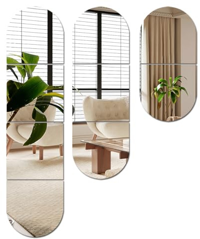 Lokiiz HD Acrylic Mirrors Stickers for walls, Full Length Safe Mirror, Stick on Mirrors, Self Adhesive Wall-Mounted Makeup Large Full Body Workout Gym Hallway Kids Room Decor Tile (2)