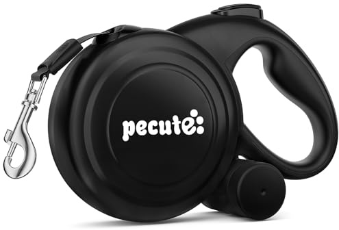 pecute Hundeleine 10m, Rollleine für Hunde, 360° Verhedderungsfreier Leinenverlängerung, Anti-Rutsch-Griff und Schnellbremsknopf, Geeignet für Hunde bis zu 50kg Gewicht