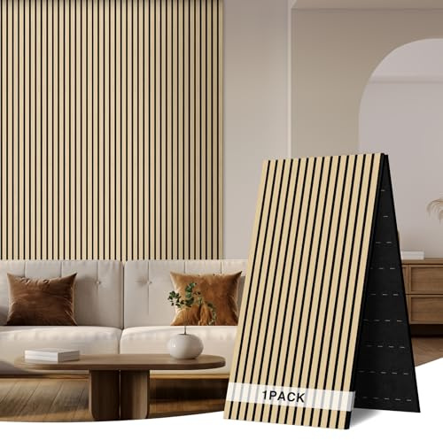 AKK-ART Faltbar Akustikpaneele Holz 240x60cm-1 Stück(1,44m²)|3D Wandpaneele mit Holzfurnier & Filz|Holzpaneele Wand Acoustic Panel|Wandverkleidung innen für Home-Studio, Wohnzimmer & Büro Eiche#13