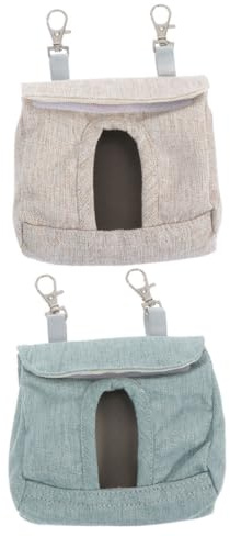 Garneck Bolsa de Alimentación Colgante para Chinchillas y Hámster, 2 Piezas Reutilizables de Tela Gancho y Diseño Largo para Reducir Desperdicios en Jaulas
