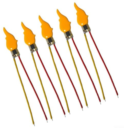 Flackernde LED-Kerzenlichter, 3 V, 5 V, für Geburtstagsparty-Ambiente und DIY-Dekorationsprojekte (5 Stück)