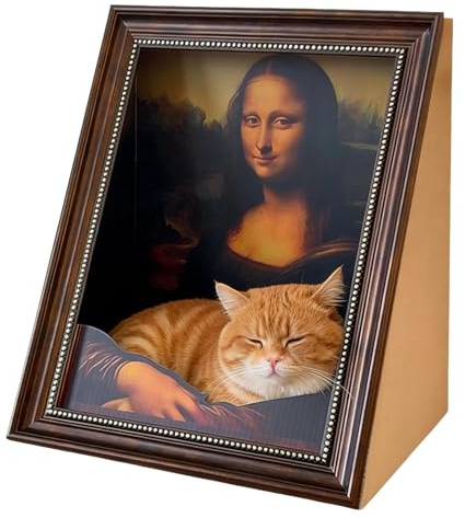 Mona Lisa Katzenbett, Wellpappe Katzenkratzbrett, Katzenkratzer Aus Wellpappe, Spaß Kratzbrett Für Katzen, Katzenkratzer Für Den Innenbereich, Katzenhöhle Für Schlafzimmer, Wohnzimmer, 42x35x53cm