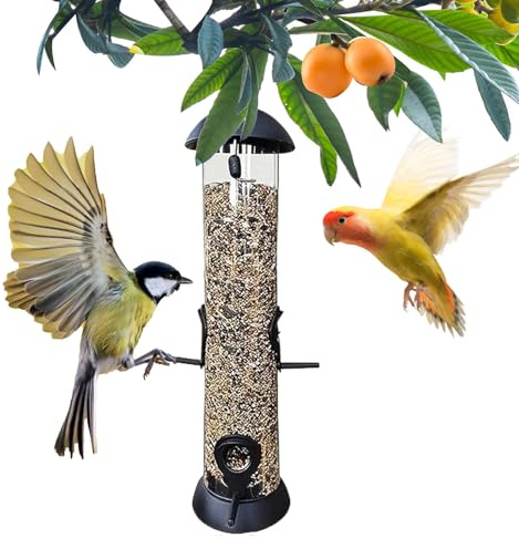para Pájaros Exterior,Transparente para Colibríes con 4 Agujeros | Plato de Comida para Aves Resistente a la Intemperie,para Balcón Porche Patio Jardín Patio Trasero