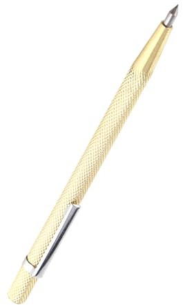 Akozon 1pc Pocket Portable Scriber Engraving Pen Tool Glass Ceramic Engraver Scribe Tool, Tungsten Carbide Tip Scriber Scribing Engraving Etching Pen Engraver Etcher Kit for (Gold)