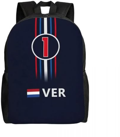 ASDCTYTKO Custom Max Dutch Flag Number 1 Rennwagenfahrer-Rucksäcke für Frauen, Männer, College-Schüler-Büchertasche passt 15-Zoll-Laptoptaschen Festivalgeschenk
