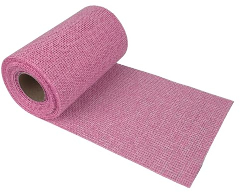 G.schmückt Tischläufer Leinenoptik, Tischband auf Rolle zuschneidbar, Festliche Tischdeko Tischdecke für Hochzeit, Kommunion & Geburtstag (Rosa 10m x 15cm)