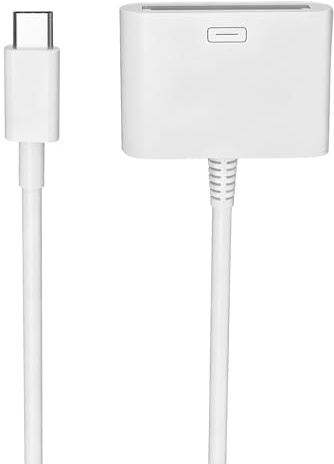 Adaptateur USB C vers femelle 30 broches pour iPhone 17, [certifié Apple MFi] Pas d'audio USB Type C mâle vers 30 broches femelle convertisseur de charge et de données pour iPhone 17 17 Air 16 15 Pro