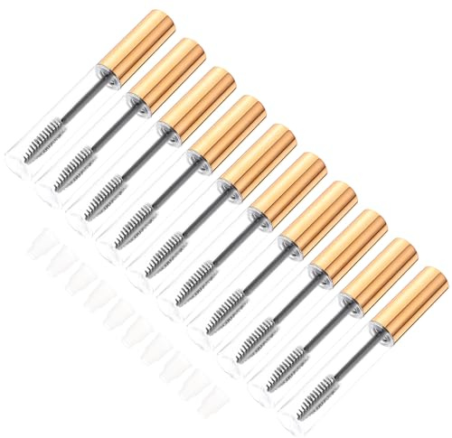Abaodam Tubo Vuoto per Mascara 10ml in Plastica Trasparente con Pennello per Ciglia, Confezione da 10 Pezzi Facile da Conservare per Liquido Crescita Ciglia