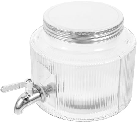 FIXOSHEE Dispensador de Agua para Fiesta Jarra de Vidrio y Grifo, Capacidad Amplia, Adecuado para Bebidas Frías y Uso en Casa