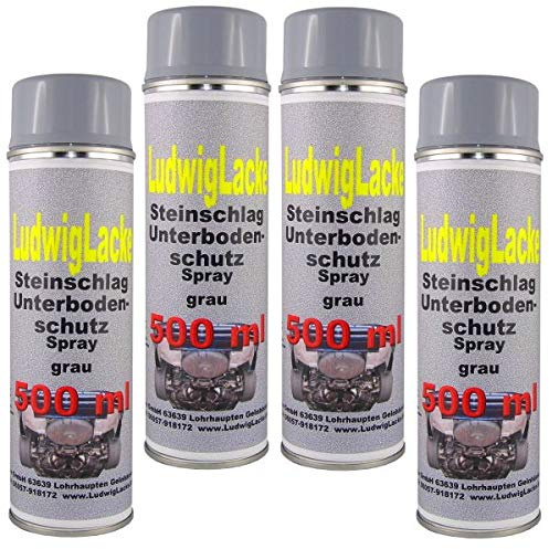 4 x 500 ml Spray Steinschlagschutz grau überlackierbar mit Autolack