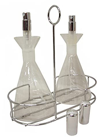 Juego ACEITERA Aceite VINAGRERA VINAGRE Convoy Ensalada ALIÑAR Cristal Cono Spray PULVERIZADOR ROCIADOR PEQUEÑO 250ML