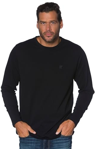 JP 1880 Langarmshirt, Camisa Manga Larga para Hombre, Negro (Schwarz 10), 5XL