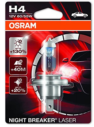 OSRAM H4 Glühlampe Fernscheinwerfer 60/55W 4200K Fernlicht Halogen Birne 64193NBL-01B