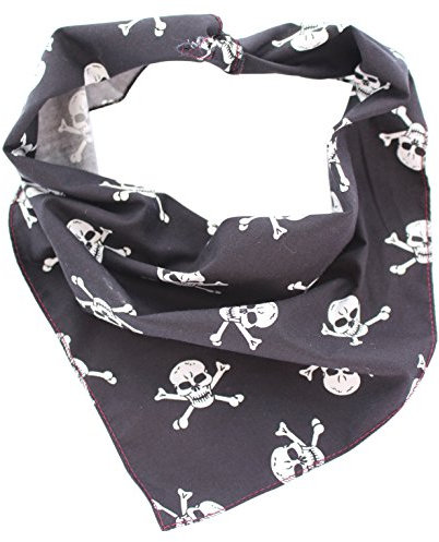 Pet Pooch Boutique Bandana für Hunde, Totenkopf, Größe S/M, Schwarz