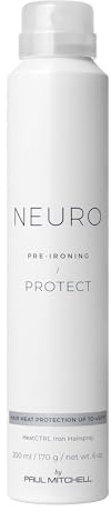 Neuro by Paul Mitchell Protect HeatCTRL Iron Hairspray, Perfect Prep + Finish For Heat Styling, For All Hair Types, 6 oz