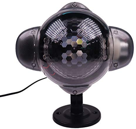 Christmas Mini Projector Lamp, IP65 Waterproof LED Outdoor Landscape Projector Lights Snowflake Wall Decoratin Lighting Snow Falling Night Light Spotlight for Halloween, Party, Wedding