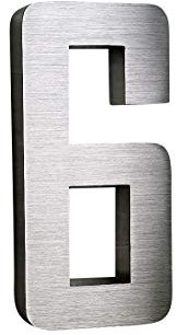 6 numeri civici in acciaio inox 3D antiruggine resistente alle intemperie, altezza 20 cm, 0 1 2 3 4 5 6 7 8 9 a b c d disponibili