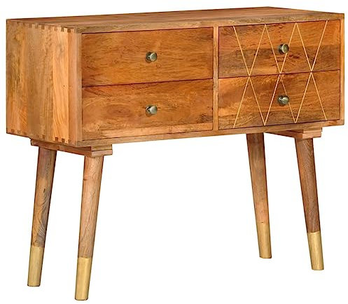 vidaXL Mangoholz Massiv Sideboard mit 4 Schubladen Kommode Anrichte Mehrzweckschrank Schrank Flurschrank Beistellschrank 85x40x70cm
