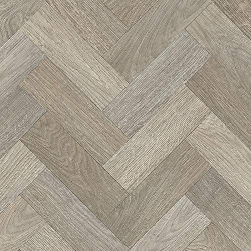 247Floors Parquet Style Magic Vinyl Flooring Realistic 2.8mm Slip Resistant Foam Backed Lino (Beige & Brown Parquet, 5m x 3m / 16ft 4 x 9ft 10)
