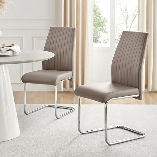 Furniturebox UK Cappuccino Dining Chairs Set of 2 Lorenzo for Dining Room Set of 2 Premium Kitchen Modern & Stylish Cappuccino Chairs