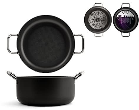 H&H Dallas Pro Casseruola 2 Manici Antiaderente, Induzione, 32cm