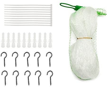 QILUCKY Katzennetz für Balkon Ohne Bohren Transparent Können Zuschneidbar ​und Bissfest Balkonnetze für Katzen ​zur Absicherung von Terrasse, Fenster und Türen, Transparentes Katzenschutznetz (3x3m)