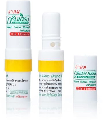 Lot de 6 inhalateurs nasaux 2 en 1 + huiles essentielles Green Herb – Soulagement rapide du nez étouffant, ensemble complet pour la famille