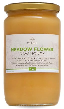 Earthbreath Raw Meadow Flower Honey | 100% Pure, Raw & Unpasteurised Honey | Cold Extracted | Raw Unfiltered Honey | Ethically Harvested | Rich Natural Flavour | Glass Jars & BPA-Free Tubs