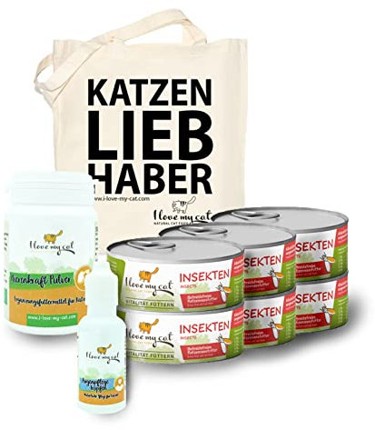 I Love My Cat Augenpflege-Sparset für Katzen mit Futtermittelallergie Hypoallergene Katzennahrung 100 g x 6 Schonende Pflege für tränende Katzenaugen 30 ml Unterstützung für die Nieren 35 g