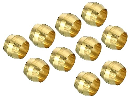 PATIKIL 6mm Tubo OD Ottone Compressione Manicotti Cerrule 60pz Raccordi Compressione Raccordo Assortimento Kit