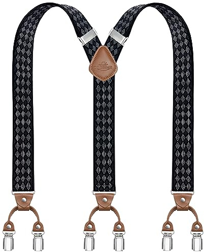 Dresime Hosenträger für Herren Breit Y Style 3.5 CM Mit Sehr 6 Starke Metall Clip Durable Elastic Verstellbare Hosenträger für Herren und Damen