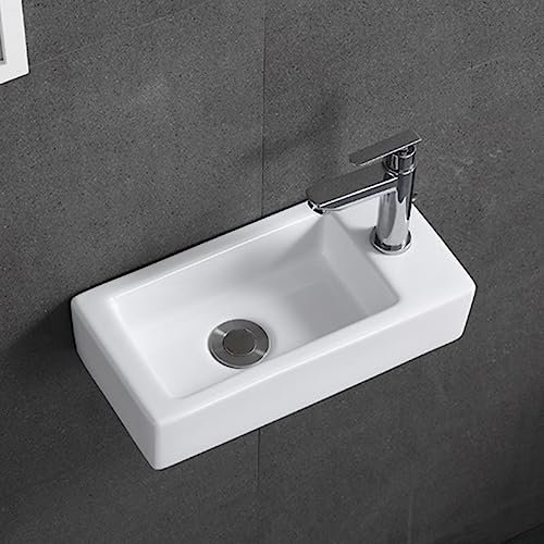 Mini Waschbecken Klein Waschbecken Gäste Wc Porzellan Keramik Eckwaschbecken Wandhalterung Waschbecken Bad Schiffswaschbecken Weißes Gefäß Waschbecken Eitelkeit (kein Wasserhahn Und Abwasserrohr) ( Co