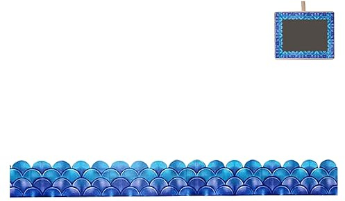Guest Ruyunlai Selbstklebende Wandaufkleber Grenze Blau 7.6cm X 1500cm Tapetenbordüre Selbstklebend Bordüre, Wasserdichte Wandbordüre für Zuhause Büro Hotel DIY Dekoration