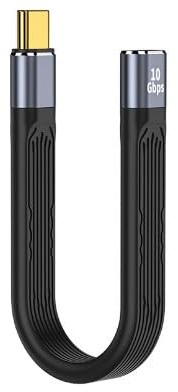 USB C Female to USB 3.0 Male Adapter OTG Bidirectional Cable, 10Gbps - Short Flexible Flat for PC TV