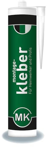Colle de montage universelle 300 ml - Cartouche 485 g - Sans solvant - Recouvrable - Inodore - Extra forte - Utilisation polyvalente en intérieur pour métal, bois, PVC rigide, polystyrène (1)