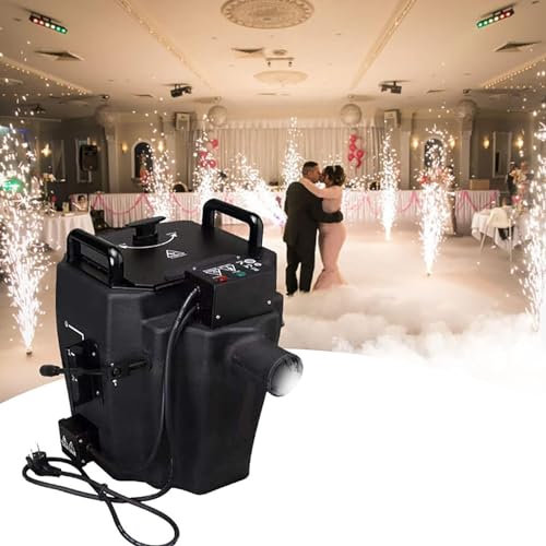 3500w Machine à Fumée Professionnelle avec Buse Tubulaire,Machine à Brouillard à Glace Sèche à Basse Altitude,Brumisateur De Scène Portable 3500W pour Fête De Mariage Halloween Noël