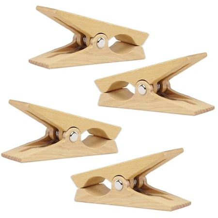 Tuuli Große Holzklammern für Strandtücher & Wäsche, 4 Stück, 11 x 3 cm | 4 große Holzklammern für mehrere Strandtücher, Wäsche oder größere Textilien aus geöltem Buchenholz