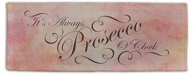 BRITISH MADE GIFTS It's Always Prosecco O'Clock Watercolour Design Microfibre Bar Towel Gin Bar Pub Beer Mat
