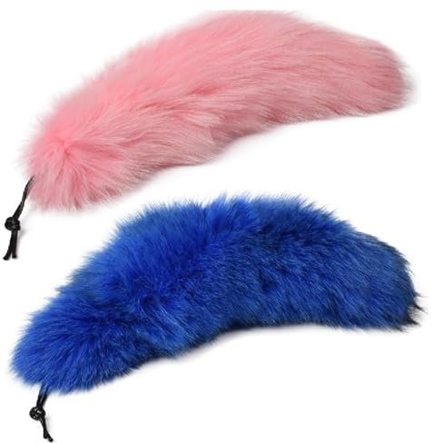 Nocyclonic 2 Pieces 40cm Fell Schwanz Tierschwanz AnhängerKeychain Extra Groß Schlüsselring Tasche Zusätze Auto Schlüsselketten Anhänger Weich Flaumig Dicht Dekoration Ursprüngliche (42)