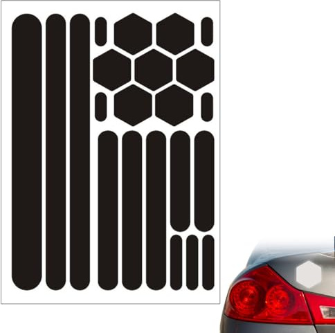 WUSJCOF 1 ensemble Autocollants Réfléchissants pour Casque de Moto, Bandes adhésives Universelles pour Sécurité et Visibilité, Racing Design, Stickers et Accessoires (Noir Réfléchissant)